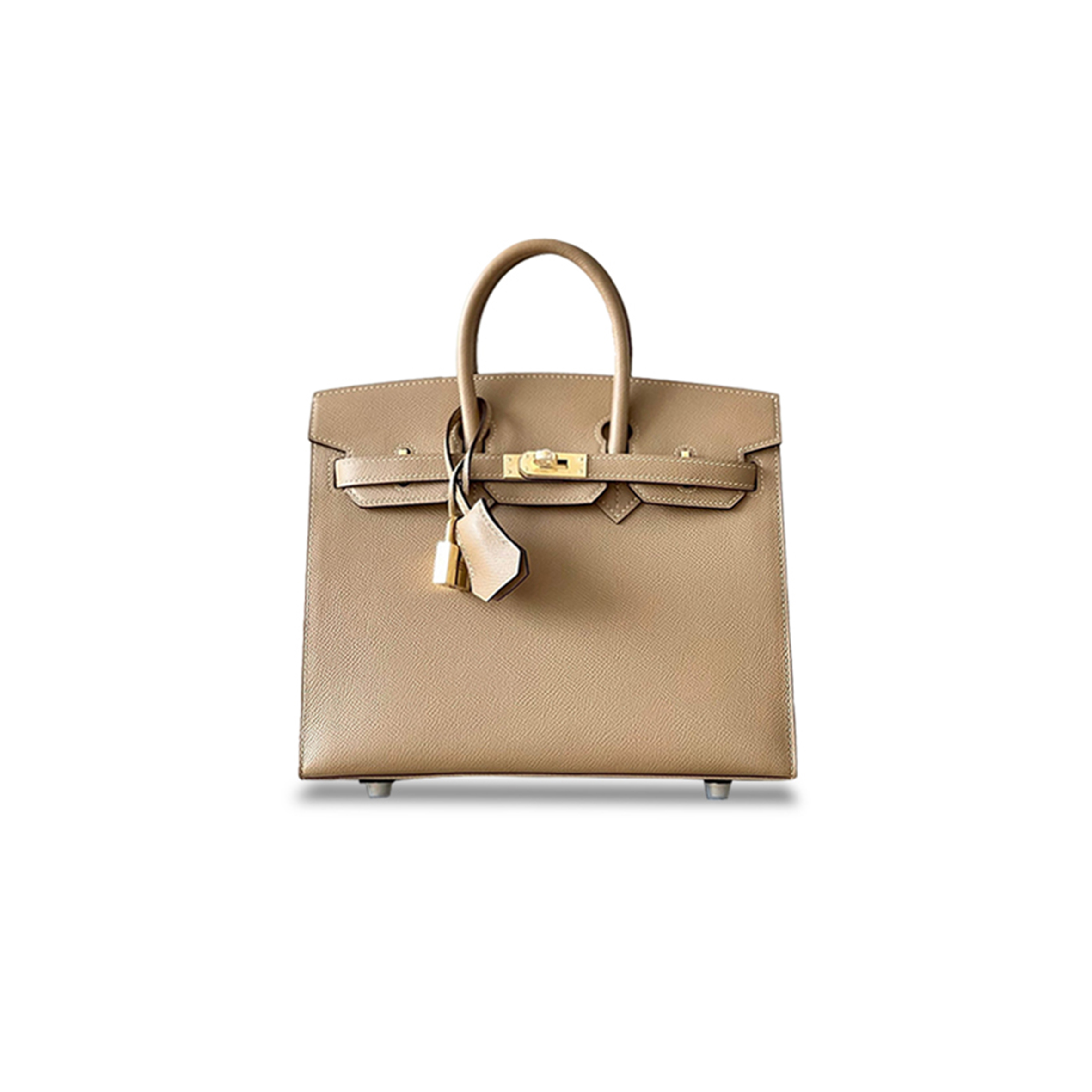 HERMES BIRKIN 25 OUTER SEAM EPSOM BISCUIT GOLD BUCKLE BK308QTGSS (25*20*13cm)